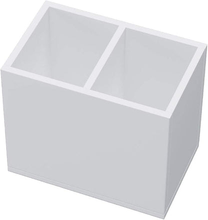 NIUBEE Acrylic Pen Holder 4 Compartments, Clear Pencil Organizer Cup for Countertop Desk Accessory Storage