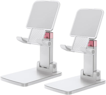 Phone Stand for Desk Cellphone Holder Height Angle Adjustable Stands, Anti-Slip Base, Compact Design for iPhone Android Devices,Black,1Pack