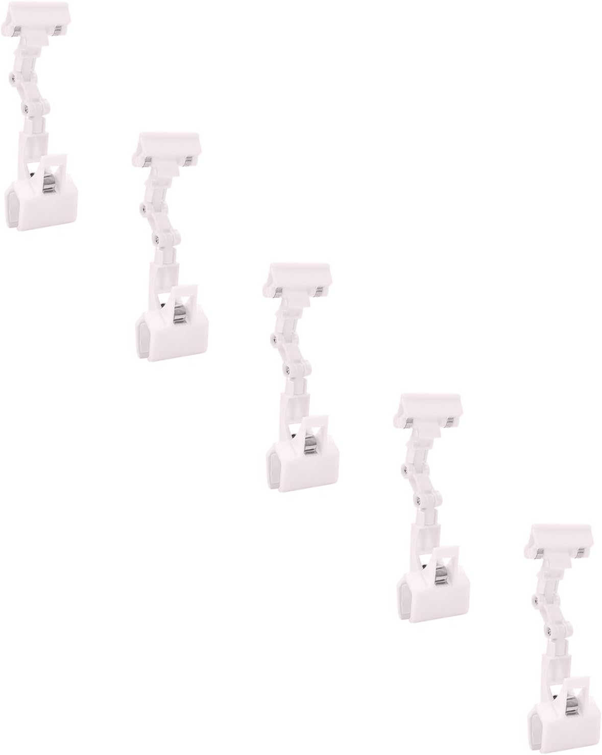 Generic 5Pcs Adjustable File Holders, Flexible Foldable Document Clips, Double Sided Clip On Sign Holder for Table Top, Rotatable Paper Copy Holder Clip, Handy Artist Supplies Clamp (White)
