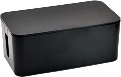 Cable Management Box,Cord Organizer Box for Home and Office System to Cover and Hide & Power Strips & Cords,Surge Protector (Small, Black)