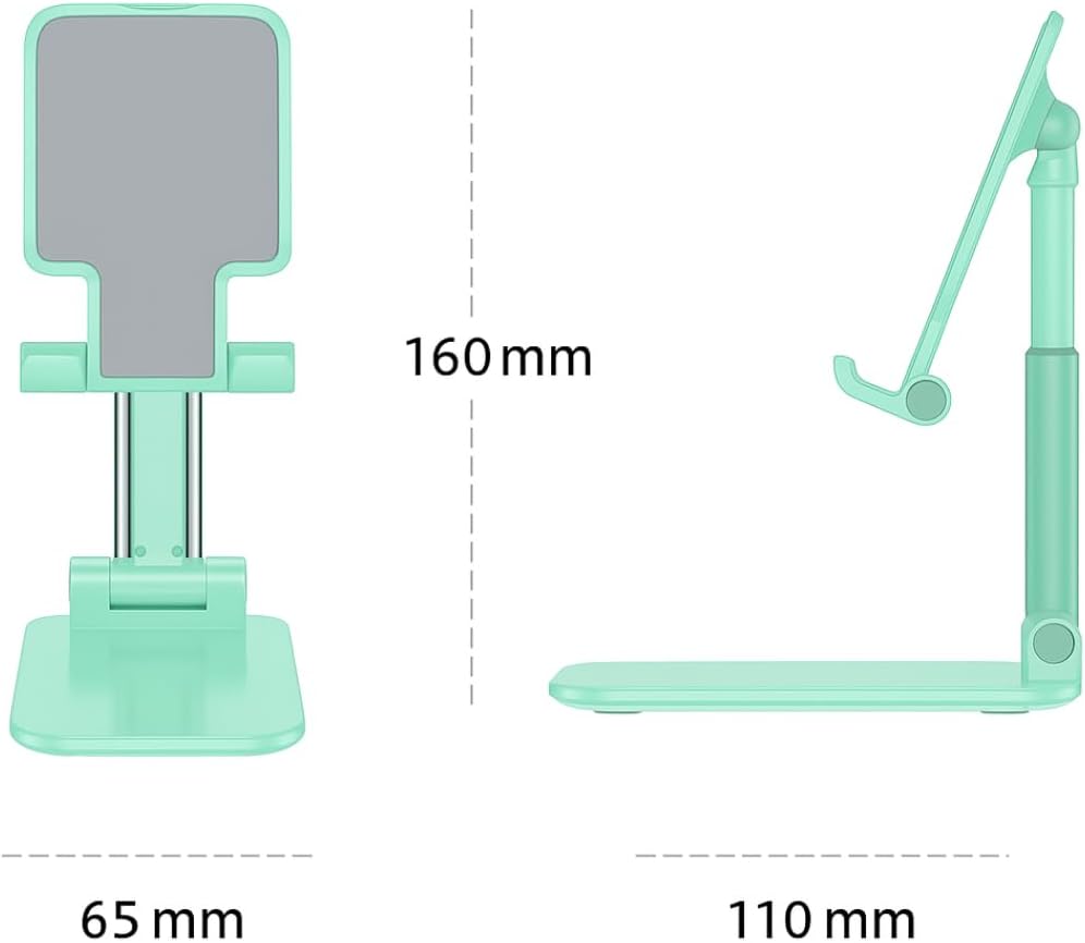 Premium Adjustable Cell Phone Stand, Foldable Desk Phone Holder for iPhone 16 15 14 13 12 11 Pro Max, Galaxy S25 S24 (White)