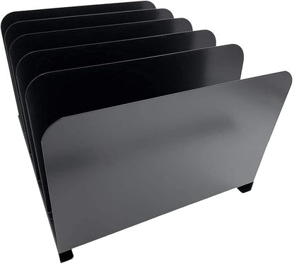 Huron Desktop File Binder Organizer Storage Vertical 8 Slot, Black Commercial Grade Steel