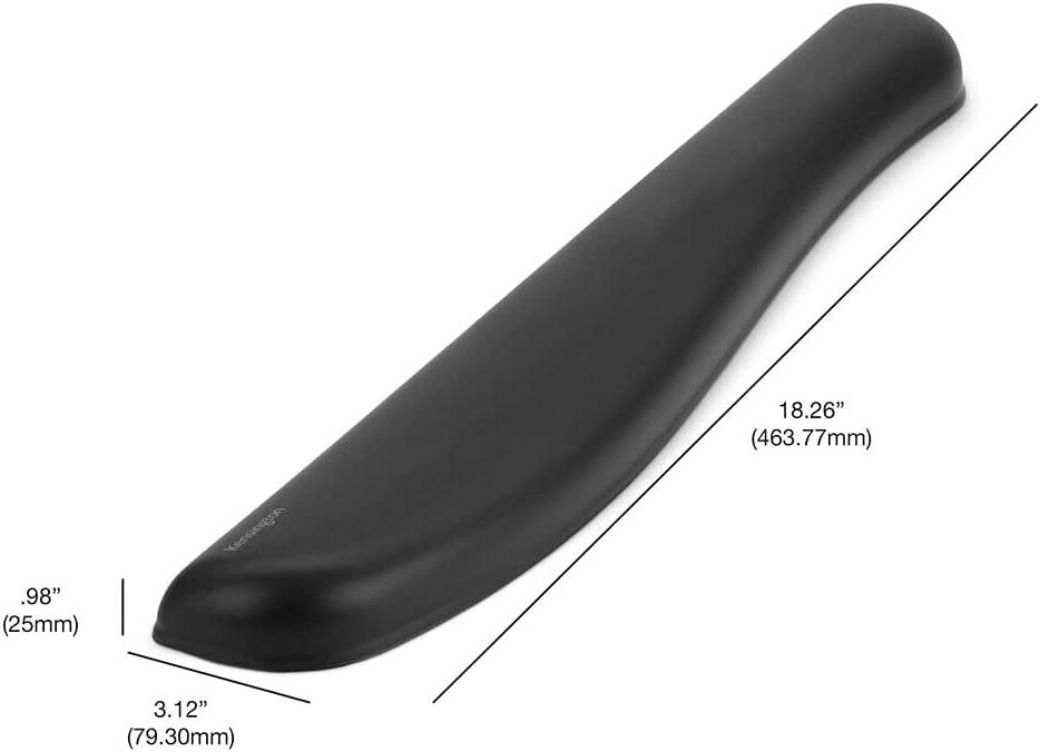Kensington ErgoSoft Wrist Rest for Slim, Compact Keyboards, Black (K52801WW), 3.9 x 0.4 x 11.1 inches