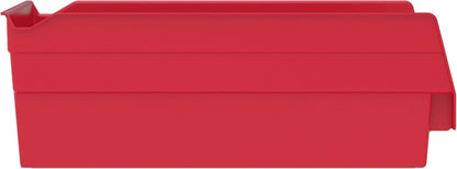 Akro-Mils 30130 Plastic Shelf Bins, Heavy Duty Storage Bins for Garage, Closet, and Drawer Organization, 12" x 6-1/2" x 4", Red, 12-Pack