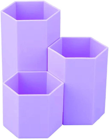 Pencil Organizer Pen Holder for Desk Pens Cup Small Desk Organizer Cute Pen Holder for Office,School and Home (White, 3)