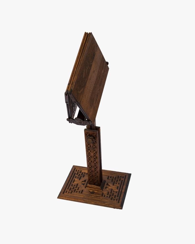 Prayer Book Holder Stand Ramadan Gift Rihal Rehal Wooden Carved Gift (Adjustable White)