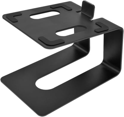 Monoprice Tilted Metal Desktop Bookshelf Speaker Stands Risers Pair with Vibration Absorption Pads, Supports up to 33lbs with 10° of Tilt, Perfect for Most Fit Bookshelf Speakers and Studio Monitors
