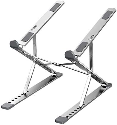 Adjustable Laptop Stand for Desk Portable Notebook Stand Aluminum Computer Holder for Desk Compatible with Lenovo，MacBook Air Pro, Dell XPS, HP，All 10-17.3‘’ Laptops-Silver