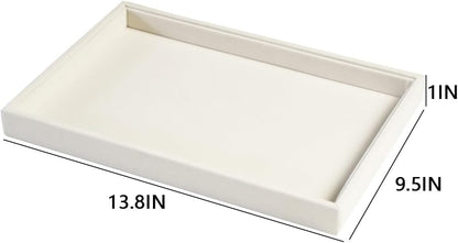 Coward Stackable Jewelry Trays Organizer Set with Clear Lid, Trays for Drawer, Earring Necklace Bracelet Ring Display Organizer (beige(ring+12girds+30girds+The glass lid))