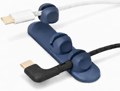 Magnetic Cable Organizer for Desk & Nightstand 3 Clip Cord Holder with One-Hand Access 3M Adhesive Cable Clips, N52 Magnetic Cord Holder for Phone, USB-C & Laptop Cables