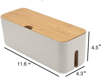 Cable Management Box| Power Stripe Organizer|Cord Organizer Box| Hide and Conceal Power Strips and Electrical Cords from TVs, Computers, and Desks| Keep Pets Safe