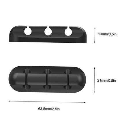 NUOBESTY 2pcs Silicone Cable Holder Clips Rubber Adhesive Cord Hooks for Wall Desk Home Office Efficient Wire Management Organizers Black