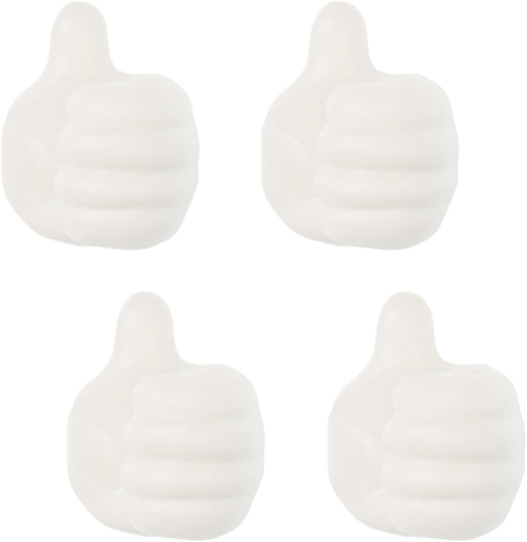 YoRise 4 PCS Mini Car Hooks, Silicone Thumb Up Cable Management, Self-Adhesive Car Key Holder, Multifunctional Wall Hanging Hook, Small Adhesive Hooks for Charging Cable Earphone (Blue)