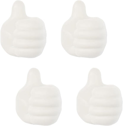YoRise 4 PCS Mini Car Hooks, Silicone Thumb Up Cable Management, Self-Adhesive Car Key Holder, Multifunctional Wall Hanging Hook, Small Adhesive Hooks for Charging Cable Earphone (Blue)