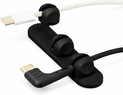 Magnetic Cable Organizer for Desk & Nightstand 3 Clip Cord Holder with One-Hand Access 3M Adhesive Cable Clips, N52 Magnetic Cord Holder for Phone, USB-C & Laptop Cables