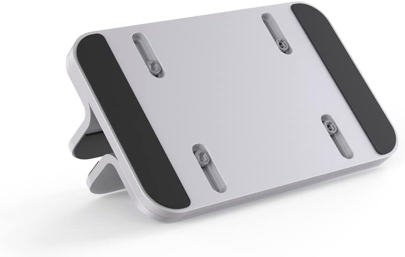 JOKItech Aluminum Laptop Vertical Stand Organizer, Sturdy Laptop Computer Holder Desktop Stand Compatible with new Retina Apple MacBook Pro/Air/Neo, Mac mini & iPad Pro - Black