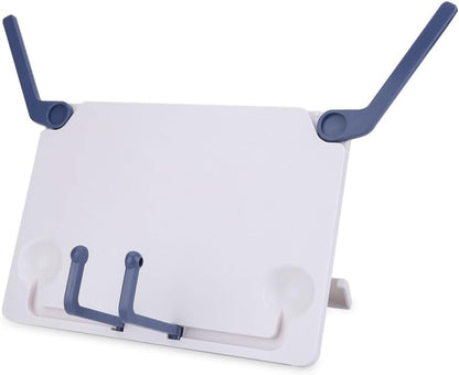 Desktop Sturdy Bookstand,Tabletop Sheet Music Stand Holder Adjustable Portable for Sheet Music, Cookbooks, Reading with Detachable Tray & Page Clips