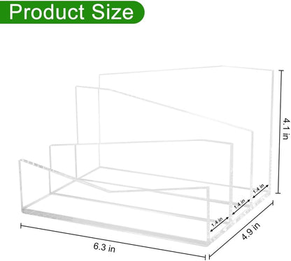 Picowe Acrylic Mail Organizer, 3-Tier Desktop File Holder for Letters, Envelopes, Bills, Paper, Desk Organizer Vertical Letter Sorter for Office and Home