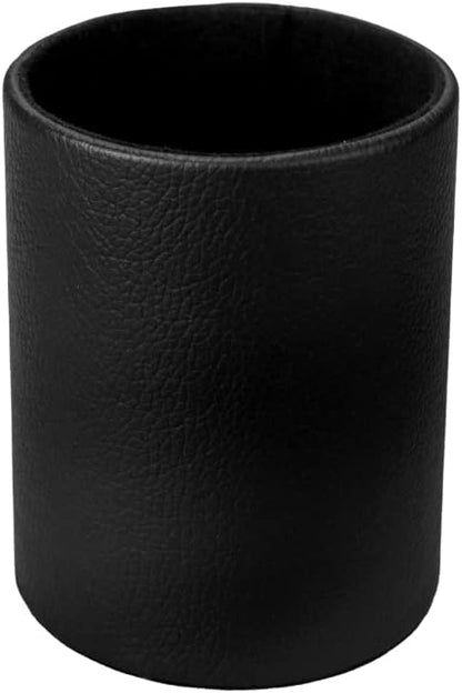 Dark Brown Pen Holder, Leather Pencil Holder, Simple Desktop pen cup, Elegant pen holder for desk, Stationery Organizer for Office School Home Dorm (Brown)