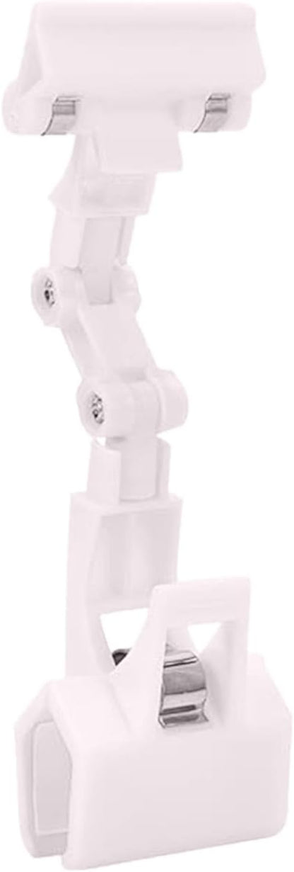 Generic 5Pcs Adjustable File Holders, Flexible Foldable Document Clips, Double Sided Clip On Sign Holder for Table Top, Rotatable Paper Copy Holder Clip, Handy Artist Supplies Clamp (White)
