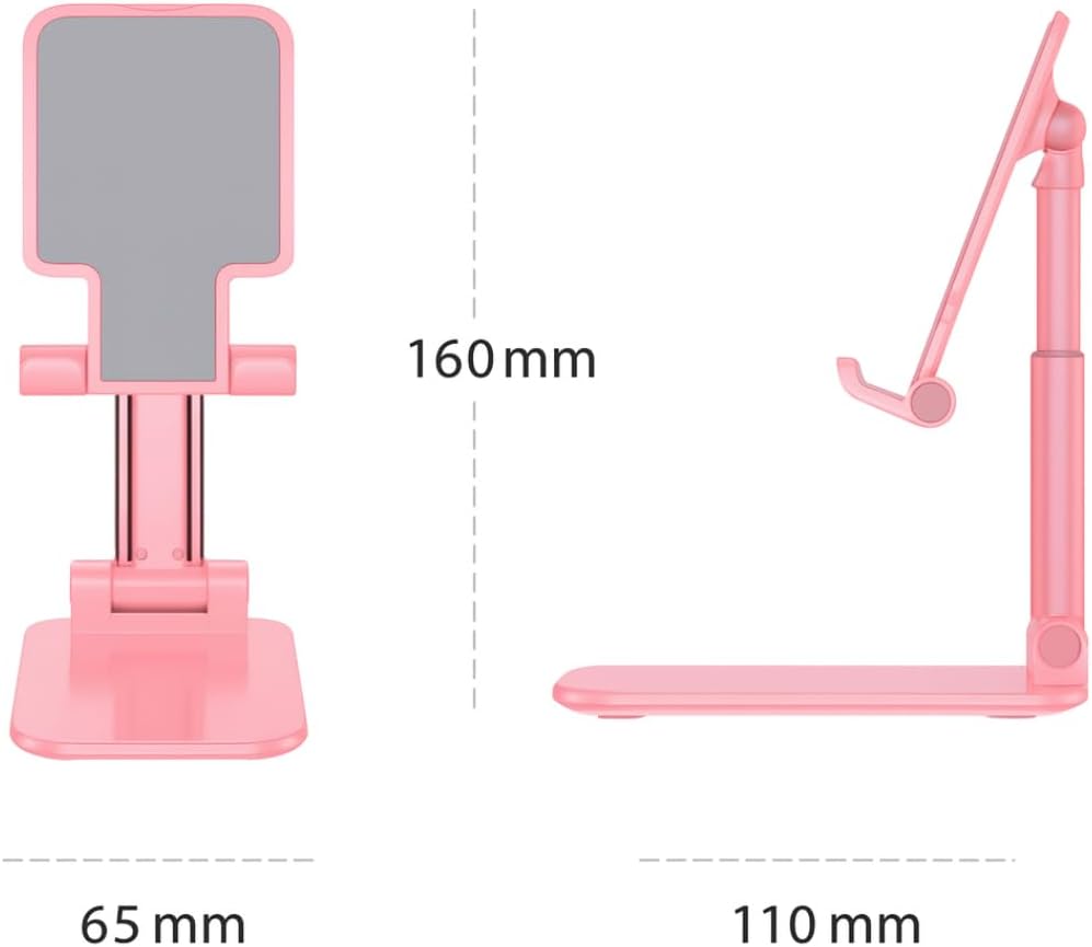 Premium Adjustable Cell Phone Stand, Foldable Desk Phone Holder for iPhone 16 15 14 13 12 11 Pro Max, Galaxy S25 S24 (White)