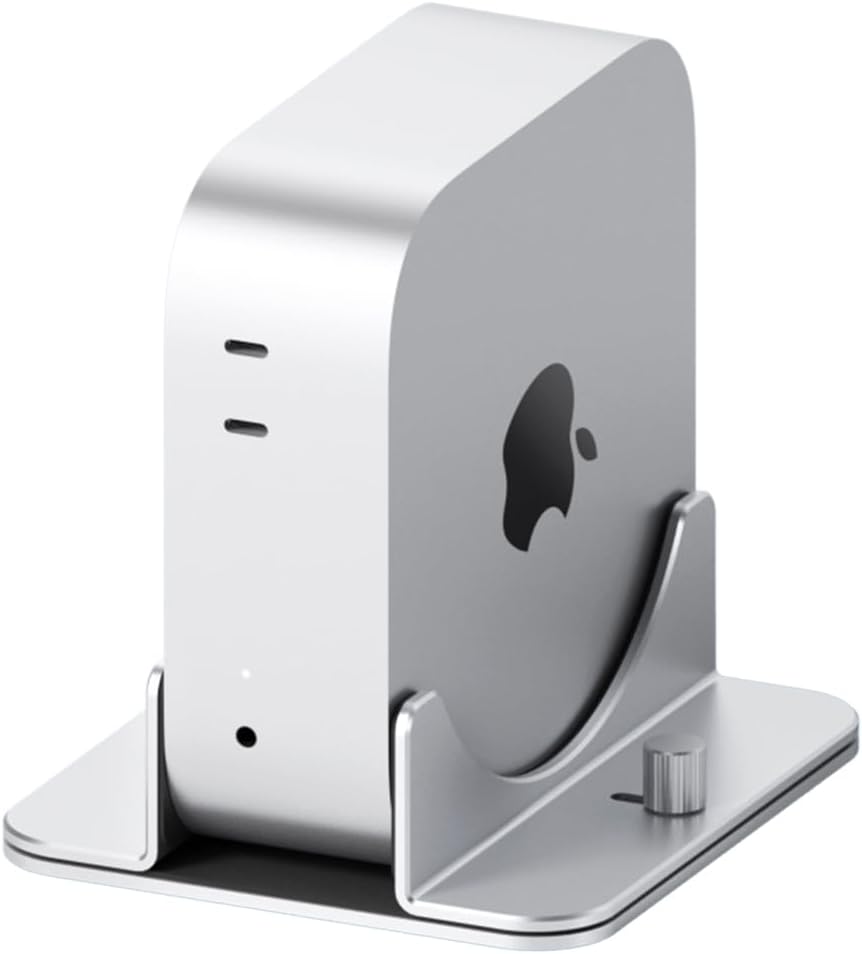Hagibis Vertical Stand for Mac mini M4, Aluminum Alloy Laptop Stand Anti-Slip Computer Holder Desktop Stand Compatible with M4 Chip Mac mini Pro