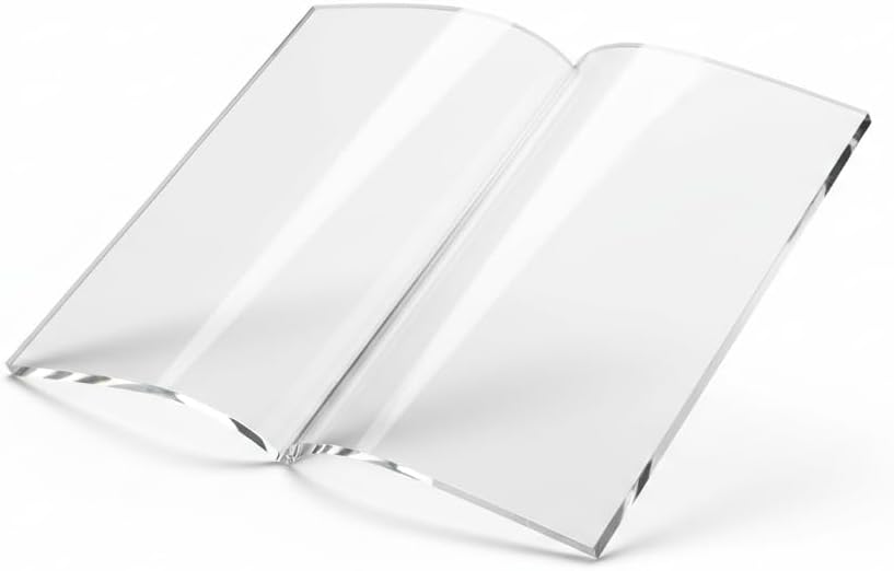 Acrylic Book Stand-Open and Closed Bookstand for Display Stand and Reading Coffee Table-Magazine and Book Holder-for Recipe Cookbooks,Documents,Textbook,Art Books,Bibles,Easel-Home and Office-Black