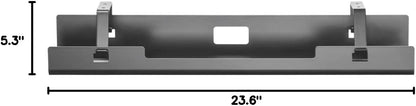 POUT Universal Wide Under Desk Cable Management Tray Organizer - 23.6 x 5.3 inch – for Wire/Cable Management - Hanging Easily Removable Rack with Cable Management Holes – Sturdy Stylish Black Steel