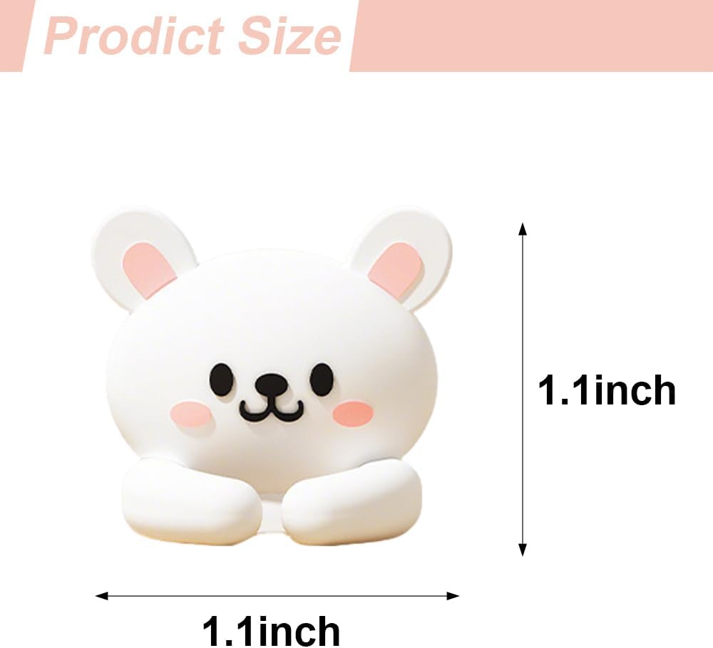 6pcs Cute Animal Cable Organizer Adorable Panda Rabbit Bear Shaped Cable Clips Desk Cable Management Cord Holder for Nightstand Headphones Chargers USB Cables