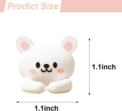 6pcs Cute Animal Cable Organizer Adorable Panda Rabbit Bear Shaped Cable Clips Desk Cable Management Cord Holder for Nightstand Headphones Chargers USB Cables
