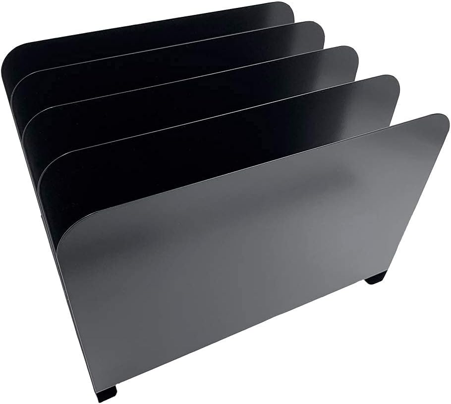 Huron Desktop File Binder Organizer Storage Vertical 8 Slot, Black Commercial Grade Steel