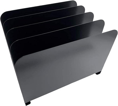 Huron Desktop File Binder Organizer Storage Vertical 8 Slot, Black Commercial Grade Steel