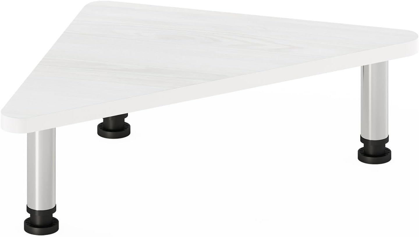 Furinno Turn-N-Tube Corner Monitor Riser Stand with Stainless Steel Tubes, Americano