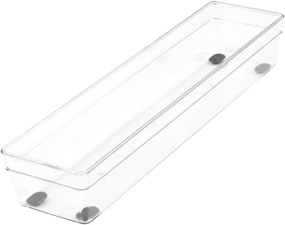 Glad Drawer Organizer Bin, 15x9 - Divided Clear Plastic Storage Tray for Junk Drawers, Kitchen Utensils, Bathroom Vanity, and Organizing Pantry - BPA Free, Food Safe, Non Slip