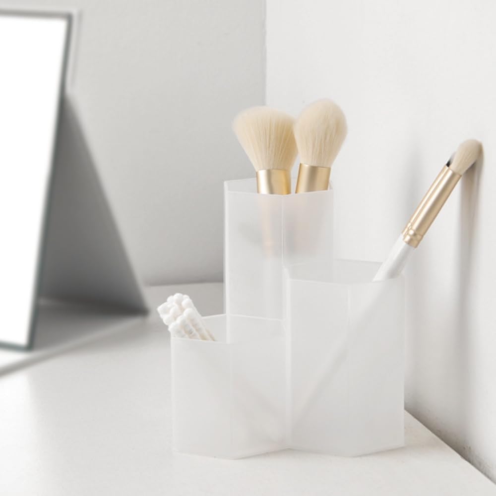 Pencil Organizer Pen Holder for Desk Pens Cup Small Desk Organizer Cute Pen Holder for Office,School and Home (White, 3)