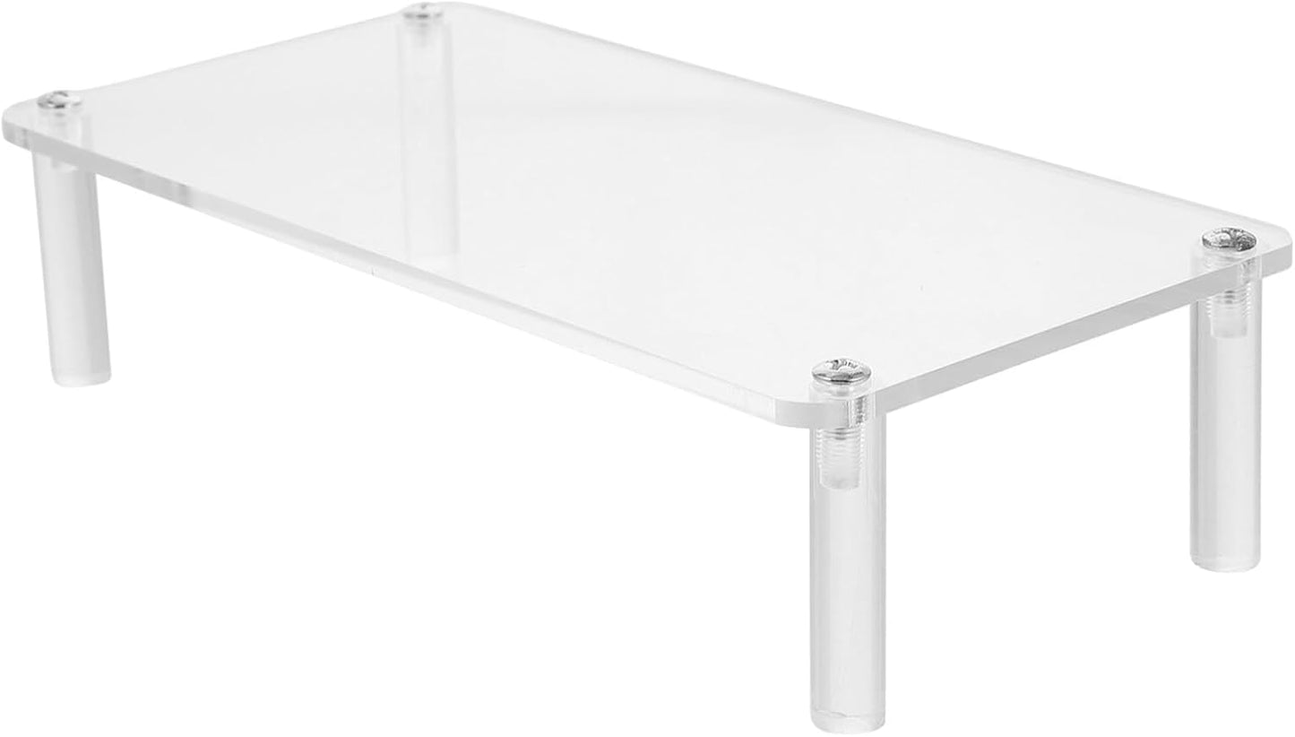 iplusmile Clear Acrylic Jewelry Stand 7.87X3.14X1.96In Single-Tier Display Organizer for Bracelets Watches and Accessories Compact Home Decor Display Shelf Riser