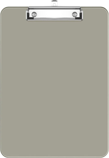 Rimilak 8.5 x 11 Plastic Clipboards Set of 2, Low Profile Metal Clip, Translucent Board, 12.5 x 9 in Letter Size, Office Supply, Back to School, Purple