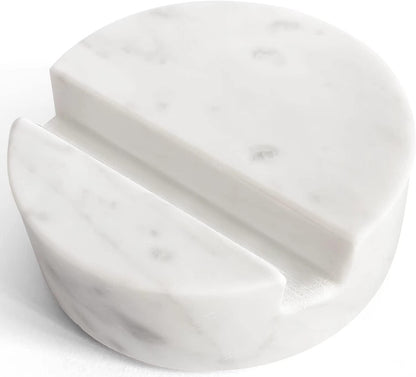 fashciaga Luxurious Marble Cell Phone Stand Holder for Cellphone Tablet On Desk, Countertop, Table, Nightstand. Heavy Real Stone Mobile Phone Stands (Solid)