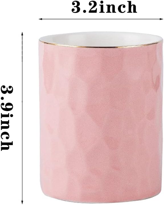 Ceramic Pen Holder Stand Cup Pencil Holder Organizer Makeup Brush Holders for Home Office Desk (White)