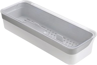 Transparent Flatware Tray Kitchen Drawer Organizer With Lid - Plastic Kitchen Cutlery Tray and Utensil Silverware Storage Container with Cover - Dinnerware Holder for Spoons Forks Knives