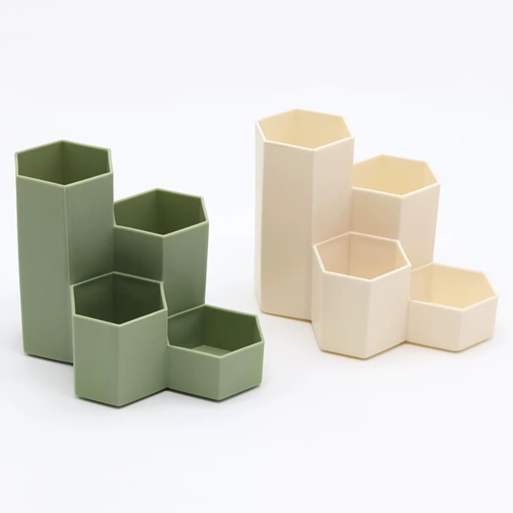 Pencil Organizer Pen Holder for Desk Pens Cup Small Desk Organizer Cute Pen Holder for Office,School and Home (White, 3)