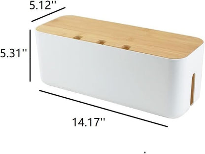 Cable Management Box| Power Stripe Organizer|Cord Organizer Box| Hide and Conceal Power Strips and Electrical Cords from TVs, Computers, and Desks| Keep Pets Safe