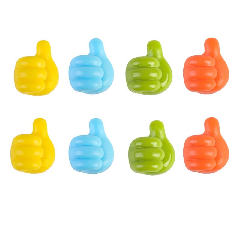 Silicone Thumb Wall Hooks, Fun Cord Holders, Cord Organizer for Desk Wall Car Nightstand, Wire Holders, Phone USB Charger Cable Management, Key Hanger, 8Pcs Cable Clips