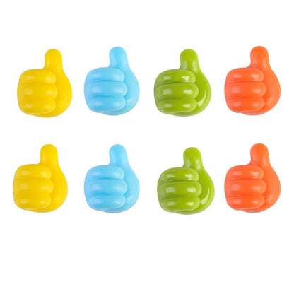 Silicone Thumb Wall Hooks, Fun Cord Holders, Cord Organizer for Desk Wall Car Nightstand, Wire Holders, Phone USB Charger Cable Management, Key Hanger, 8Pcs Cable Clips