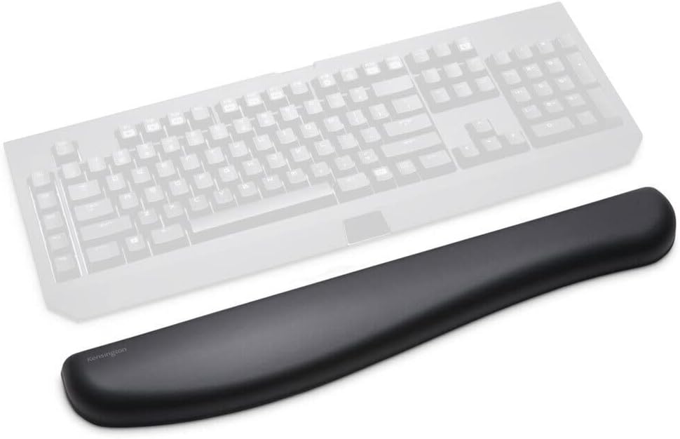 Kensington ErgoSoft Wrist Rest for Slim, Compact Keyboards, Black (K52801WW), 3.9 x 0.4 x 11.1 inches
