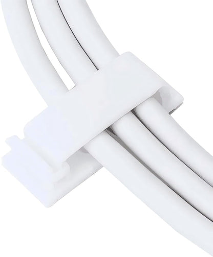 Cable Clips, Ethernet Cable Organizer, Conwork Adhesive Wire Management Clamps, Desktop Cord Holder Hider, Charging Cable Drop Organizer & Management System for TV PC Laptop Home Office [50-Pack]