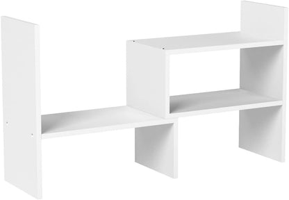 Sorfity Adjustable Desktop Bookshelf, Desk Organizer Display Shelf Counter Top Bookcase Free Style Display Shelf Rack Office Supplies Storage Shelf Book Multipurpose Bookshelf for Office Kitchen