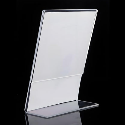Clear Acrylic Sign Holders with Slanted Back, Adjustable Desk Display Stand for Office and Business,Acrylic Store Price Tag Rack with Slant Back Any Literature Flyer Document Rack(4 * 6cm)