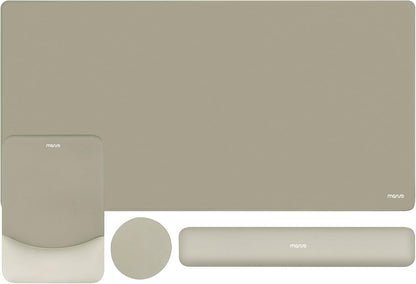 MOSISO Keyboard Mouse Pad Set, Large Gaming Mouse Pad&Rectangular Keyboard Wrist Rest&Mousepad with Wrist Rest&Coaster, Ergonomic Non-Slip&Easy Typing Pad with Curved Silicone Lining, Antique Green