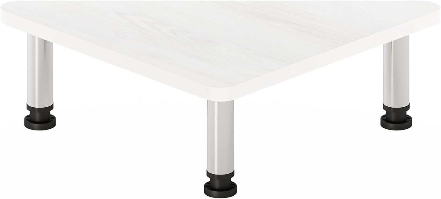 Furinno Turn-N-Tube Corner Monitor Riser Stand with Stainless Steel Tubes, Americano